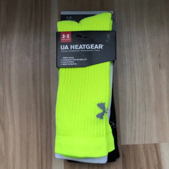 NWT UA Under Armour HeatGear 3-pack Crew Socks M - Picture 2 of 8